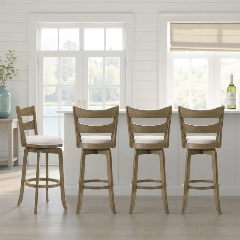 Tabouret de bar Baum, Gris, Blanc, Tabouret de comptoir (siège d'une hauteur de 26 p