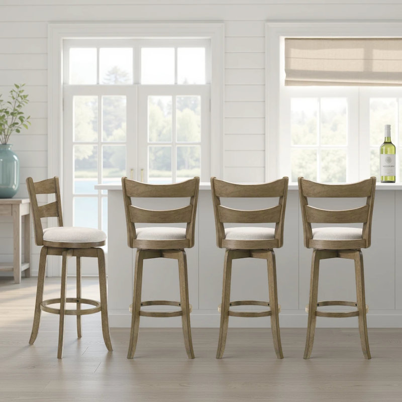 Tabouret de bar Baum, Gris, Blanc, Tabouret de bar (siège d'une hauteur de 30,13 po)