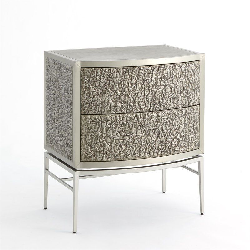 Commode de chevet froissée - nickel / nickel antique