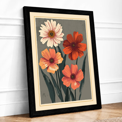 Gerbera Cascade Botanical - Framed Print