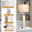 Ensemble de 2 lampes de table de 33 po de hauteur avec abat-jour en lin, lampe de table moderne Seashell pour salon, chambre à coucher