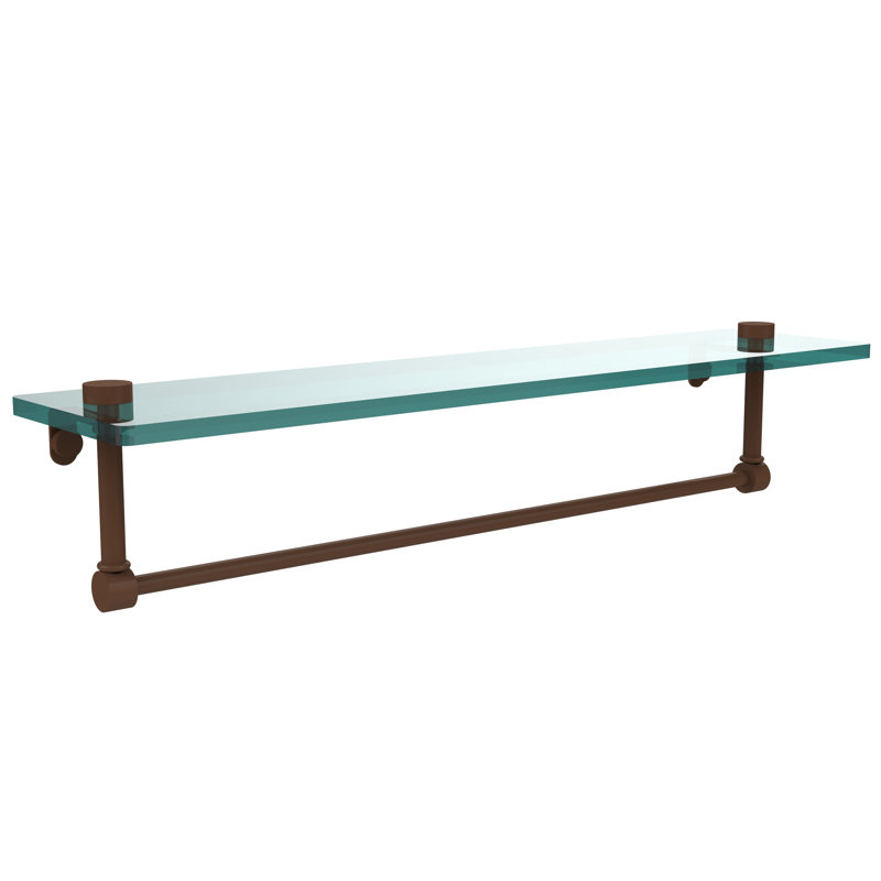 Gober Bracket Shelf with Towel Bar, 22", Antique Bronze