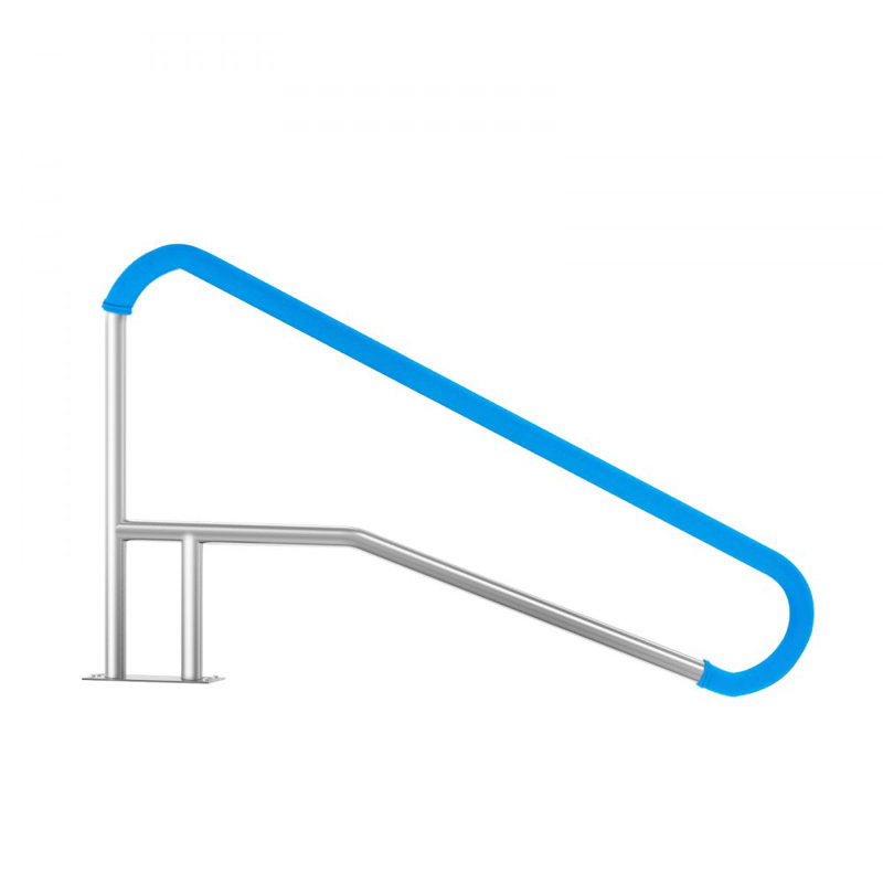 Pool Handrail, 55 inch Railing, Stainless Steel with Base Plate for Indoor/Outdoor Pools, Safety Railing for Decks, Rust-Proof Grab Bar with Grip Cover & Accessories for Spas