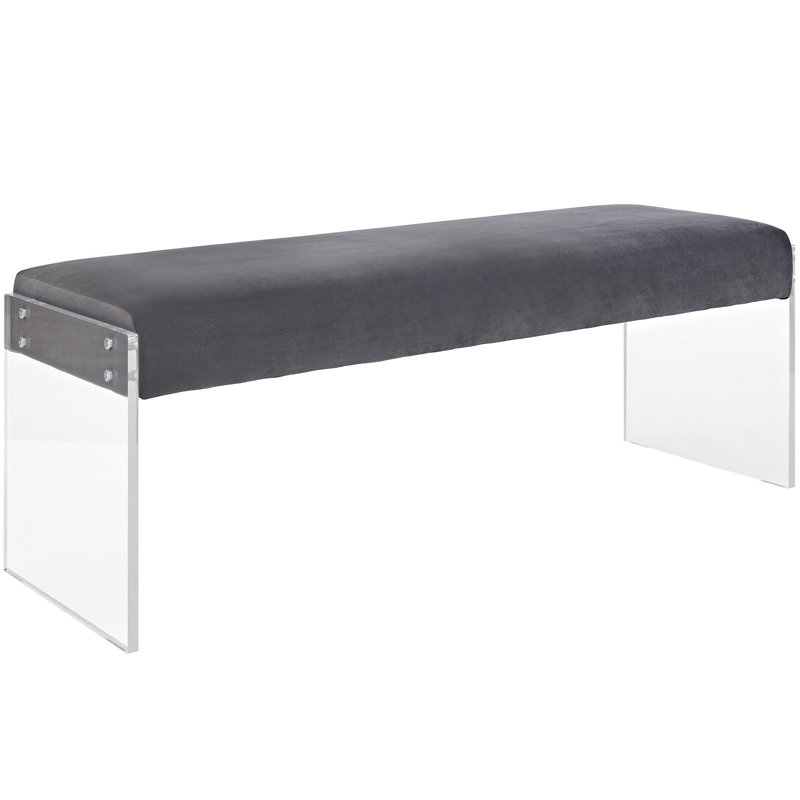 Banc en velours Roam par Modway, gris