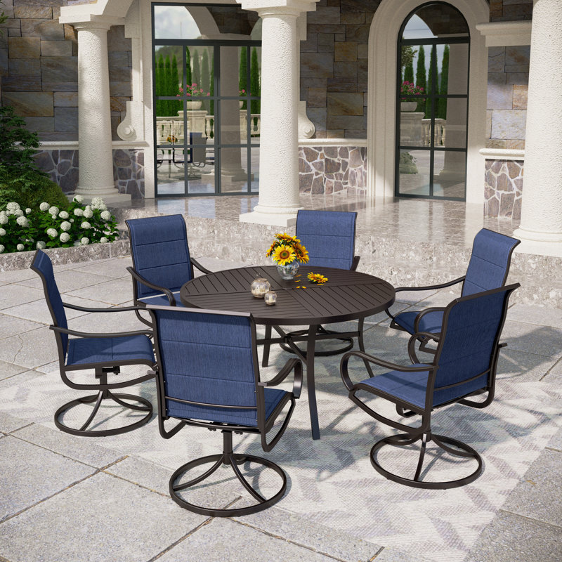 Sutiya Patio Dining Set with Round Table, 6