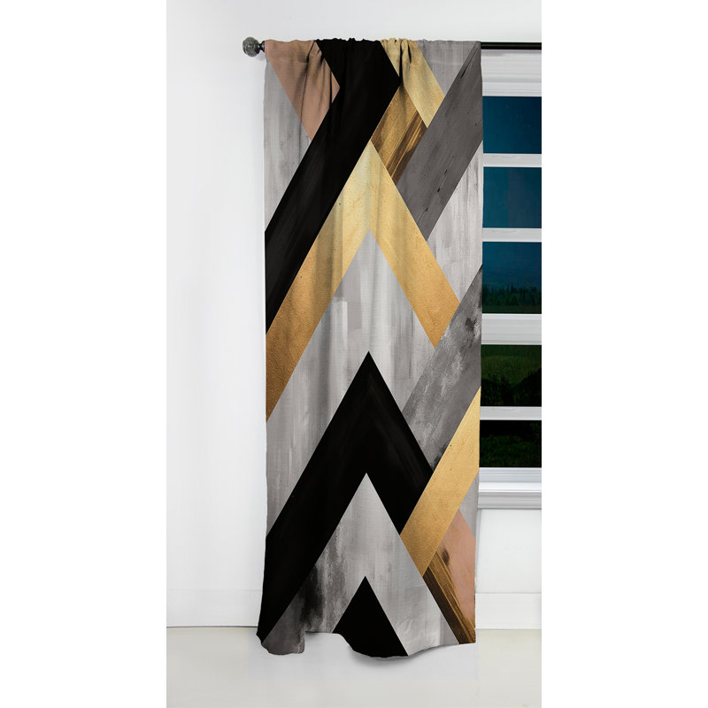 Pappas - Abstract Curtain - Blackout Geometric Curtain - 1 Panels, 52" W x 108" L