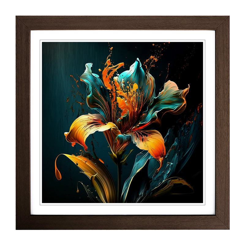 Lily Flower - Framed Print, Walnut