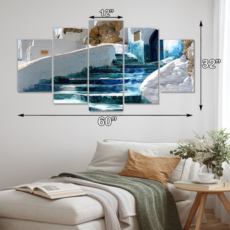 «Blue Chefchaouen Blue City In Morocco III», ensemble d'art sur toile