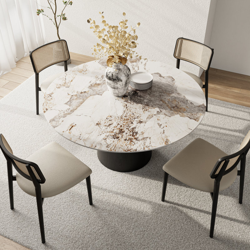 Table de salle à manger Bobrow, Noir, 29,52 po x l 47,24 po x P 47,24 po, Pandora