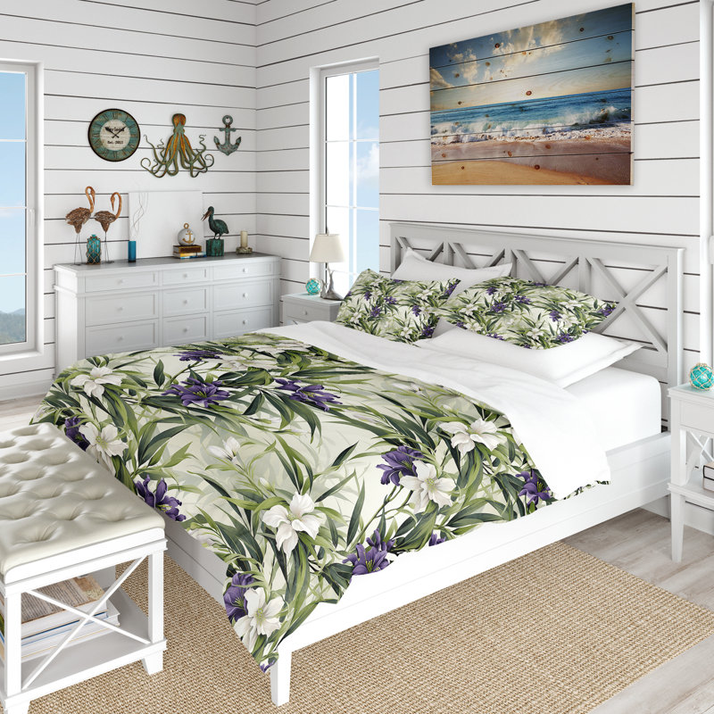 Ensemble de housse de couette Green Green Bamboo Serenade, Housse de couette pour très grand lit et 2 très