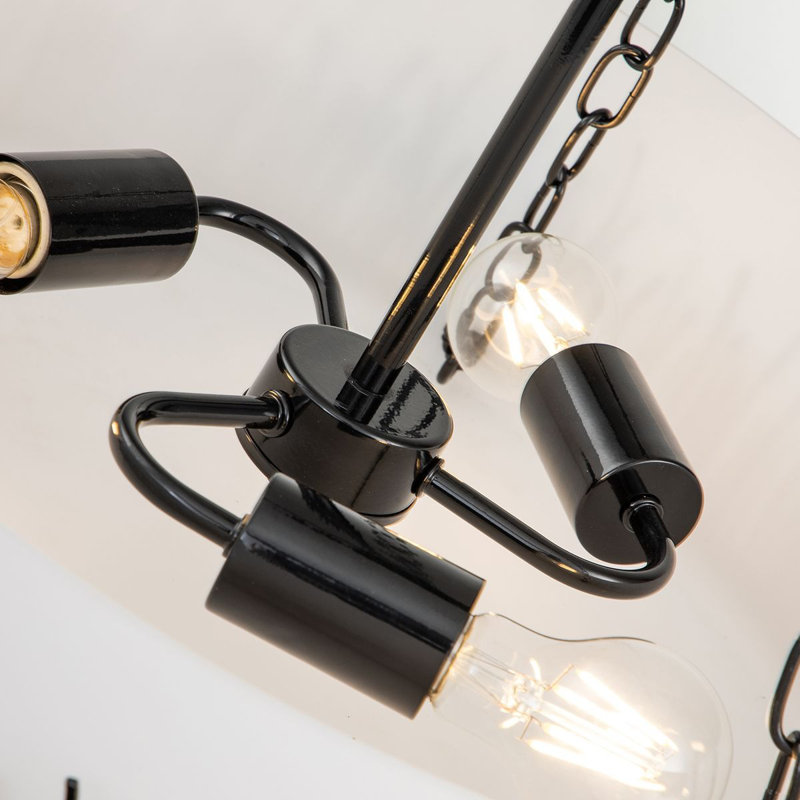 Sawgrass 3 - Light Unique Drum Chandelier, Matte Black