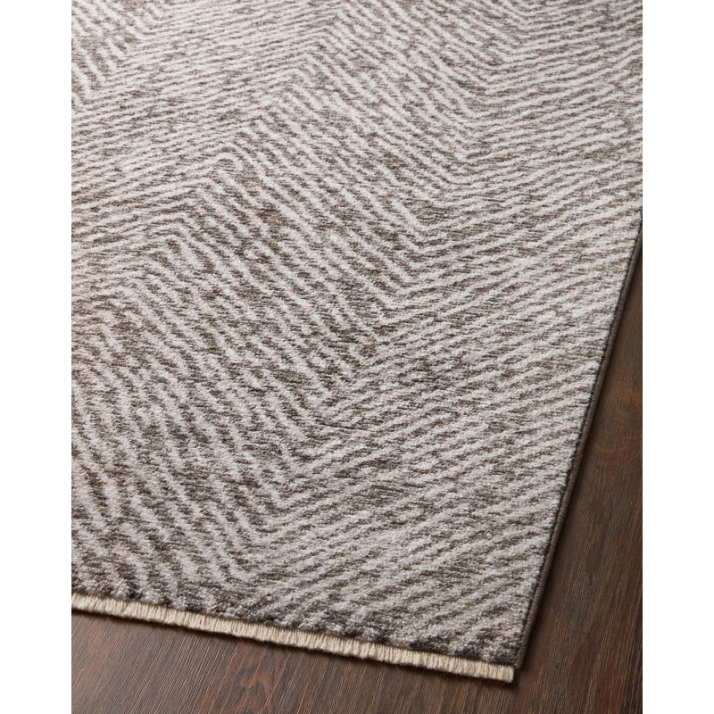 Handmade Taupe and Dove Rectangular Viscose Area Rug 7'-10" x 10'