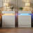Night Stand Set Of 2, Modern White Nightstand With With Charging Station, Bedside Tables With Led Light And Drawers, End Table For Bedroom-1149816390