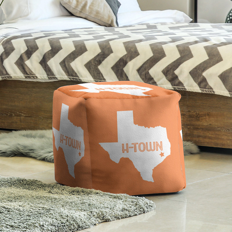 Repose-pieds à cubes h-town texas, Orange