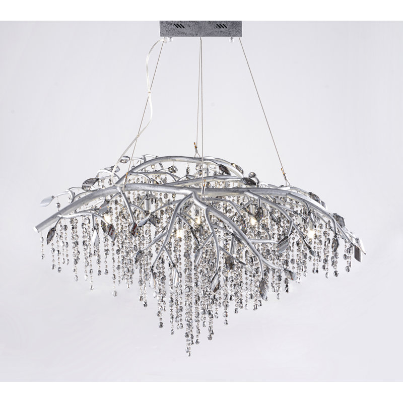 Lustre en cristal 10 lumières Gabriela Eclectic, argent