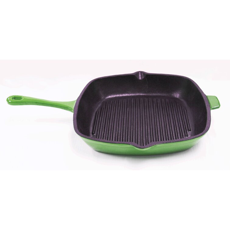 All-Clad Enameled Cast Iron Grill Pan with Trivet, 11