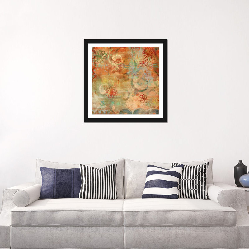 «Happy Days II», impression sur toile, Papier avec cadre noir, Blanc, H 24 po x l 24 po x P 1 po
