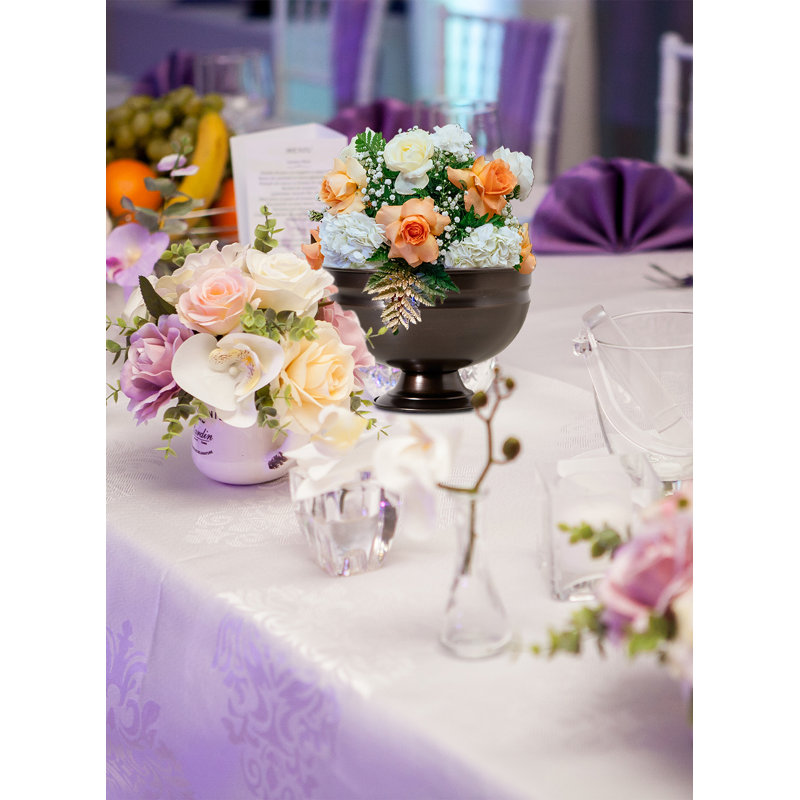 Grand bol sur piédestal en cuivre antique Red Barrel Studio®, à utiliser comme vase à fleurs, bol à fruits, pot à fleurs, bol à bonbons, porte-clés, centre de table de mariage, décoration de table basse, 10 po de diamètre et 7 po de hauteur