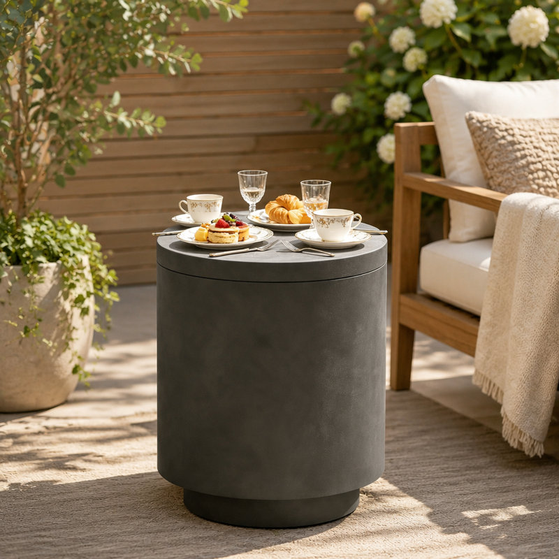 Petite table d'extérieur, seau de refroidissement extérieur 3 en 1, refroidisseur de boissons portable, station de refroidissement polyvalente pour les fêtes, la piscine ou le camping