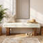 Banc en bois massif 47,24 ", banc de chambre moderne avec coussin rembourré pour le hall d'entrée et le salon