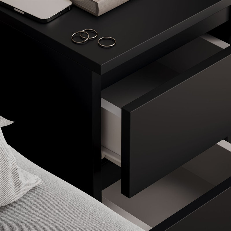 30 cm W Bedside Table, Black