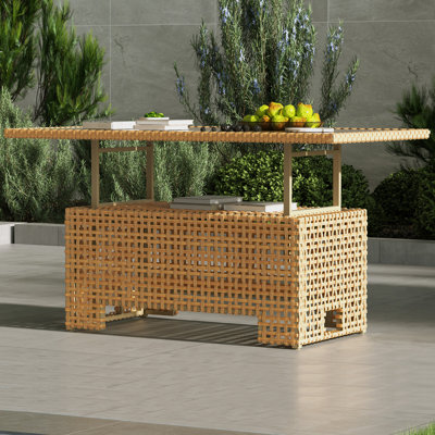  Table basse d'extérieur en osier extensible L 51,25 po x l 27 po Marvalyn