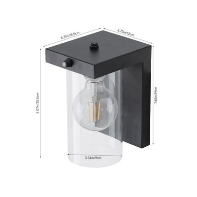 Matte Black Hardwired Outdoor Sconce