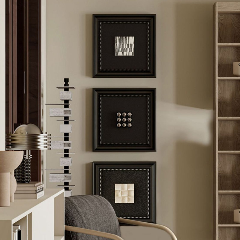 Ensemble d'art mural moderne en bois manufacturé 3 pièces pour salon, 78,74 po x 23,62 po