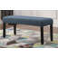 Banc de salle à manger en tissu avec garniture cloutée, bleu-1880408648