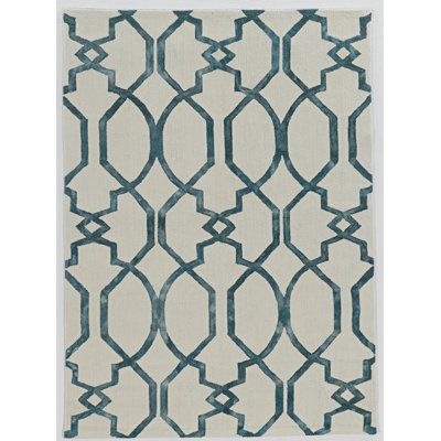 Equelle Handmade Rug Aztec Navy Cream