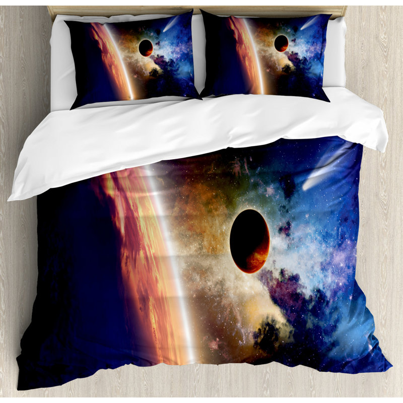 Modern & Contemporary Polyester Duvet Cover, Queen Cover + 2 Shams