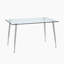 Pieds de table en métal avec 4 chaises en verre trempé-131279173