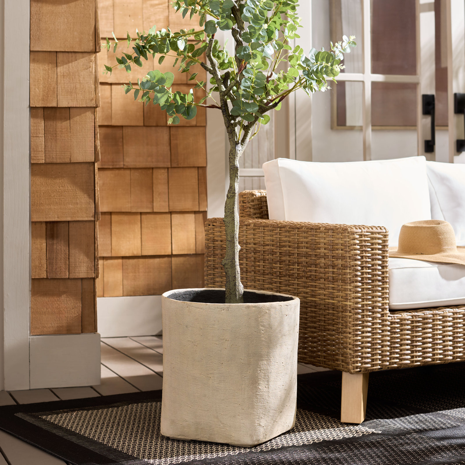 16" Pot Planter, Beige