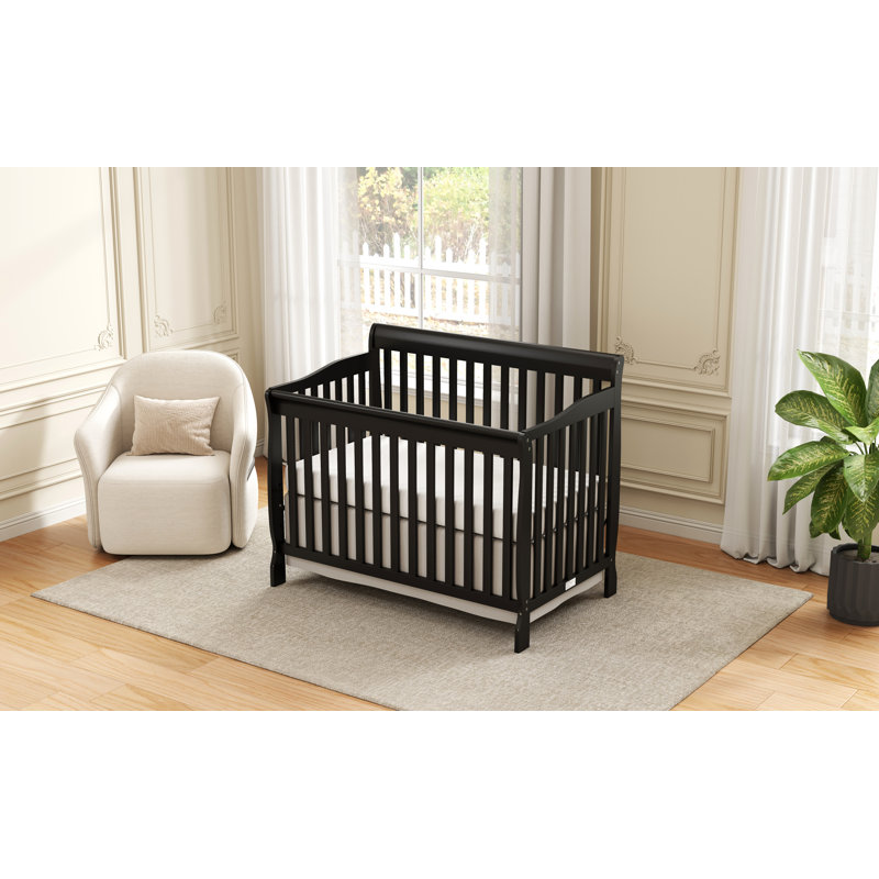 Lit de bébé convertible 5-en-1, Noir, noir, noir, noir