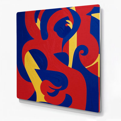 Art figuratif abstrait en métal rouge 25