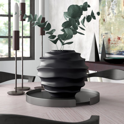 Bolyea Matte Black 11.5" Ceramic Table Vase