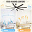 72 Inch Modern Large Design Ceiling Fans With Smart Remote Control 6 Wind Speed DC Motor For Living Room