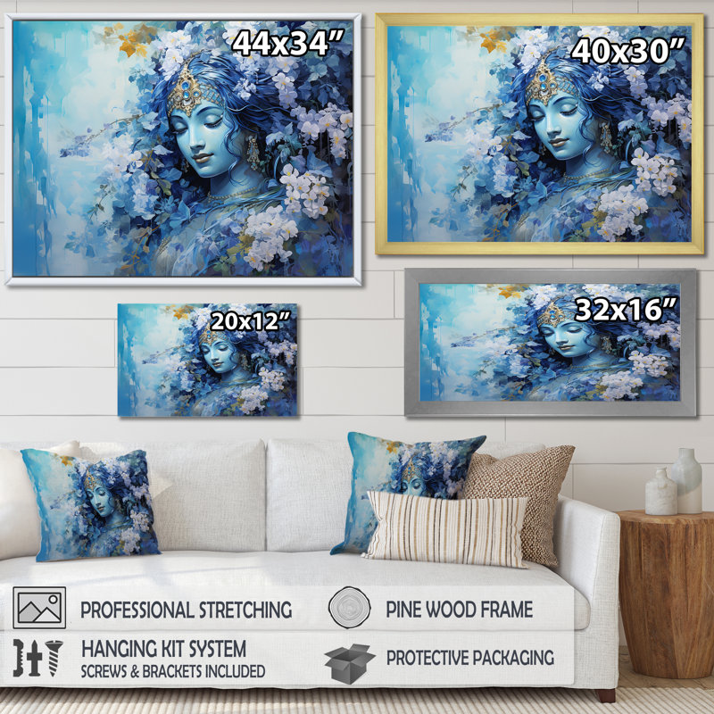 L'hindouisme Varunas Watery Wisteria I - impression, Cadre doré simple, H 24 po x l 32 po x P 1 po