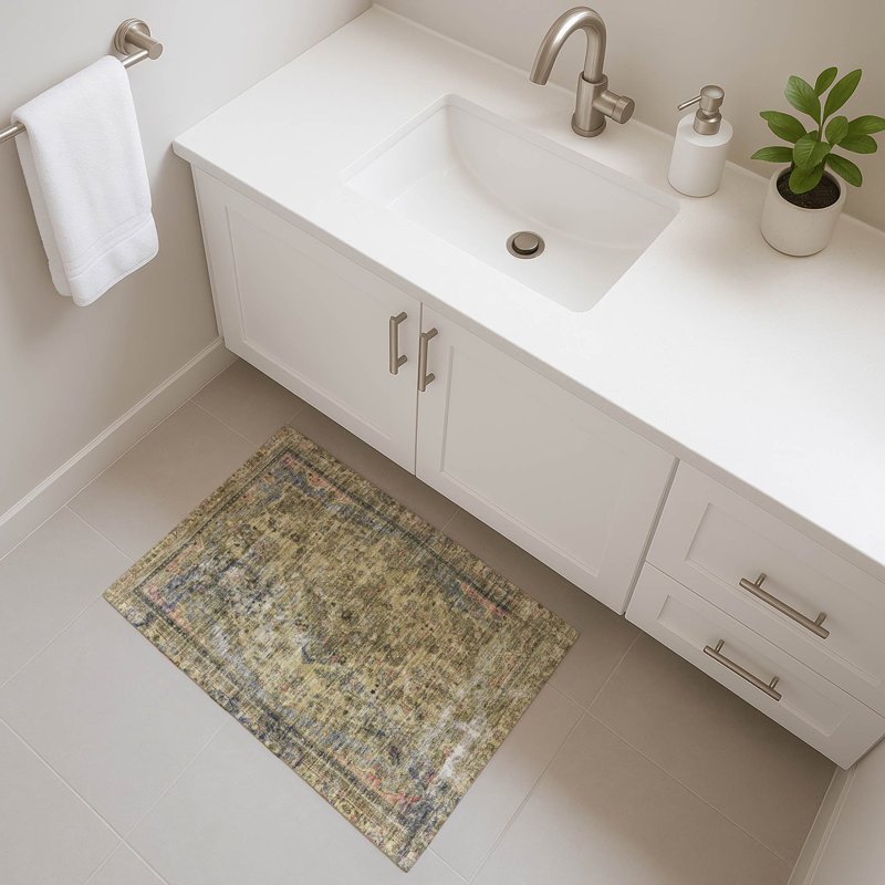 Premium Machine Washable Lampkins AMF1646 Global Rug, Rectangle 1'8" x 2'6"
