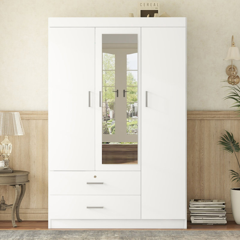 Armoire-penderie à miroir polyvalente pour optimiser l'espace et l'organisation