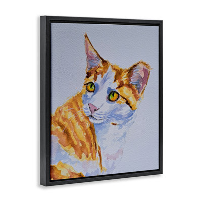 Orange Cat Expression Floating Frame, design by Tatiana Roberts