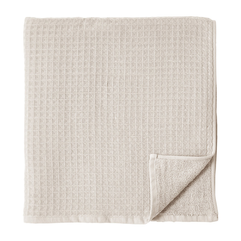 Waffle Twist Bath Towel, Beige, 6 Piece Bath Towel Set