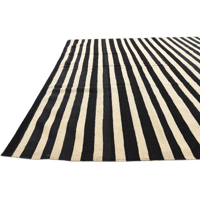 Tapis noir et blanc Ivey