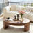 Natural Walnut Coffee Table 47.24", Ash Veneer MDF For Living Room Studio Home Office-528044774