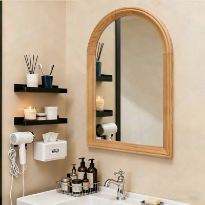 Miroir mural arqué à cadre rustique
