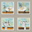 «Vintage Bathaign and Sink Bathroom», ensemble d'impression d'art graphique-26198342-26198345