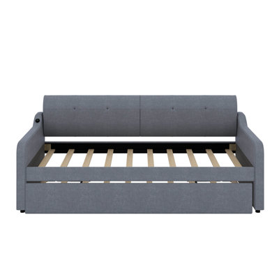 Upholstery Daybed With Trundle And USB Charging Design by Hokku Designs