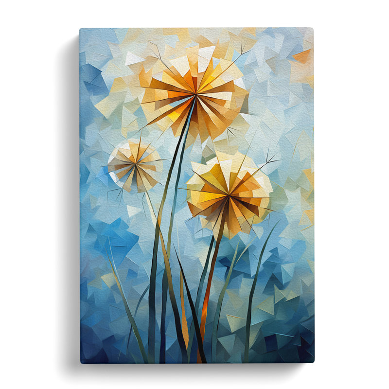 Dandelion Cubism No.3 - Wrapped Canvas, 60cm H x 40cm W x 3cm D