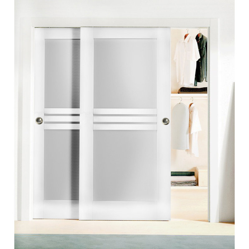 Portes coulissantes en verre givré Mela, 64 po x 80 po