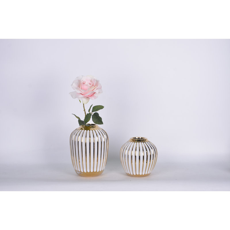 Vase Bud blanc et doré